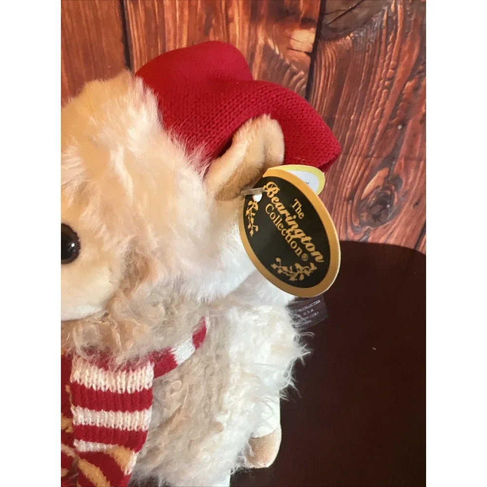BEARINGTON PLUSH - HOLLY‎ Llama With Santa Hat And Scarf Christmas Decor